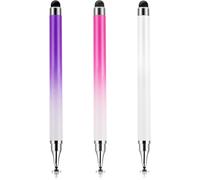 3 Pack 2 In 1 Touch Screen Stylus Pen Phone Stylus Touch Screen Stylus Pen Compatible With All Touch Screens (White, Purple, Pink)