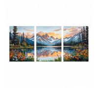 3 Pack 5D Diamond Painting Adulte Montagne Peinture Diamant Cabine Diamond Painting Débutants 20x30cm*3, Crystal Artisanat Dessin, DIY Broderie Diamant Kit Complet pour Decoration Murale HXZH-1941