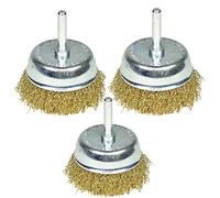 3 Pack 75mm brosse à fils d'acier revêtus de laiton pour semoirs Décapant