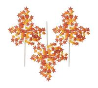 3 Pack Artificial Maple Branches, 39.37 Inch Fall Foliage Stems, Autumn | 3 Artificial Branches, 39.37 Inch Length, Realistic Maple Leaves, Bendable Wire Stems, For Vases, Mantels And Wreaths