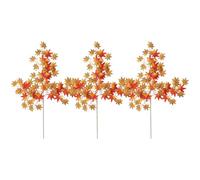3 Pack Artificial Maple Branches, 39.37 Inch Fall Foliage Stems, Autumn | 3 Artificial Branches, 39.37 Inch Length, Realistic Maple Leaves, Bendable Wire Stems, For Vases, Mantels And Wreaths