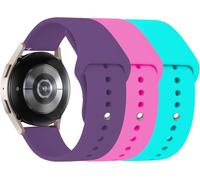 3 Pack Bracelet Montre De Sport En Silicone Souple Pour Galaxy Watch 6 5 4 40mm 44mm 42mm 46mm 43mm 47mm,20mm Bande De Remplacement En Silicone Souple Sport Strap(Violet/Rose Rouge/Vert Menthe)