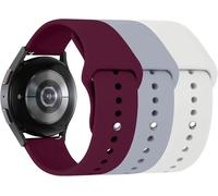 3 Pack Bracelet Montre De Sport En Silicone Souple Pour Galaxy Watch 6 5 4 Active 2 40mm 44mm 42mm 46mm 43mm 47mm,20mm Bande De Remplacement En Silicone Souple Sport Strap(Vin Rouge/Gris/Blanc)