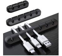 3-Pack Cable Holder Clips, Cable Management Cord Organizer Clips Self Adhesive for Desktop USB Charging Cable Nightstand Power Co