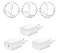 3-Pack Chargeur Rapide for iPhone 14/14/Pro/14 Pro Max/14 Plus/13 12 11 SE XR X XS 8, 30W USBC Charger Prise Type C Alimentation USB C Adaptateur et 2M Cable