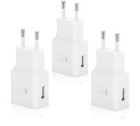 3 Pack Chargeur USB Compatibles avec Samsung Galaxy S21 S20 S10 S9 S8 S7 S6 Edge/Plus/Active A15 A13 A14 A33 A54 A55 Note 9/8 Z Flip 3/4/Z Fold3/ 4, Charge Rapide Telephone Prise Secteur Adaptateur