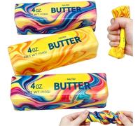 3 Pack Coloré Beurre Fidget Set - Arc-en-Ciel Fidgets Slow Rising pour Enfants