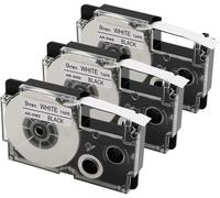 3 Pack Compatible Casio Xr-9we2s XR-9WE Label Cassettes for Casio Kl-120 KL-60 Kl100 Kl750 Kl780 Kl7000 Label Machines and More,3/8"" (9mm) x 26ft (8M),Black on White