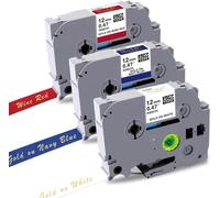 3 Pack Compatible with PTouch TZ TZeR234 TZeRN34 TZeRN34 TZeRW34 Label Tape for P Touch PT1000 1005 D210 E110 GLH105 Label Printer 12mm x 4m (Gold on 3 Pack)