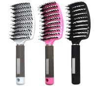 3 Pack Curved Hairbrush Detangler Styling Brush for Long Thin Thick Curly Hair