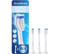 3 Pack demirdental compatible pour Philips Sonicare Têtes de brosse de rechange, extra doux, Blanc, remplace HX6053e