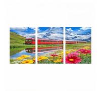 3 Pack Diamond Painting Fleur, Peinture Diamant Montagne Diamond Painting Adulte Débutants DIY Broderie Diamant Kit Complet, Crystal Artisanat Dessin pour Cadeau Femme 50 x 75 cm x 3 ZSHS-1983