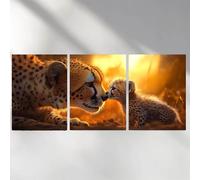3 Pack Diamond Painting Léopard 30x45cm, Carré 5D DIY Coucher de soleil Diamond Painting Kit Complet, Diamant Strass Point de Croix Cristal pour Decoration Maison, Cadeaux a-2022