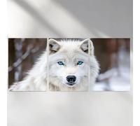 3 Pack Diamond Painting Loup 50x75cm, Carré 5D DIY Blanc Diamond Painting Kit Complet, Diamant Strass Point de Croix Cristal pour Decoration Maison, Cadeaux a-3044