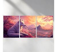 3 Pack Diamond Painting Montagne 20x30cm, Carré 5D DIY Animal Diamond Painting Kit Complet, Diamant Strass Point de Croix Cristal pour Decoration Maison, Cadeaux a-3026