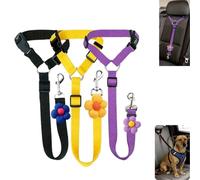 3 Pack Dog Car Seat Belt,Adjustable Cars Headrest Restrain Nylon Pet Safety Leash,2 in 1 Durable Car Harness for Dogs,Portable Versatile Pet Seat Belt for Travel (A)