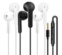 3 Pack Ecouteurs Filaire Écouteurs Intra-Auriculaires Oreillettes Filaires ecouteur Prise Jack avec Micro Casque et ecouteurs Ergonomique Stéréo, Jack 3.5mm Universel pour Samsung Huawei Android MP3