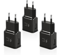 3 Pack Fast Charger For Samsung Galaxy S21 S20 S10 S9 S8 S7 S6 Edge/Plus/Active A15 A12 A13 A14 A20e A51 Note 8 And Other Smartphones, Quick Charge Usb Telephone Mains Adapter