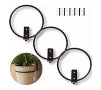 3 Pack Flower Pot Handle, 6 Pouces Muraux en Métal Metal Pottes de Fleur Plante Ring Planteur en Métal Planteur pour Jardin Extérieur