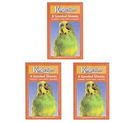 3 PACK Kagesan Lot de 24 feuilles de papier sable pour cage à oiseaux Orange 35 x 21 cm