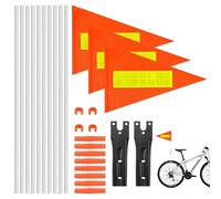 3 Pack Kids Bicycle Flags Adjustable Bicycle Flags With 2 Sets Of 30cm Pole Accessories Suitable For Bicycle Trailers,Outdoor Tents,Boats Etc