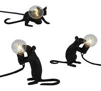 3 Pack Lampes de Bureau design rat en résine Moderne, Lampe de Table Lampe de Chevet câble de 1,5 m interrupteur d'alimentation, décor cadeau veilleuse luminaires de bureau pour chambre d'enfant ( Col