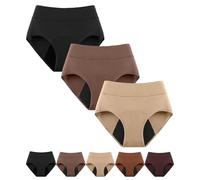 3 Pack Leakproof Comfort Underwear, Washable Incontinence for Women 3-Layer Absorbent Panties Leak-Proof Ladies Knickers (3pc B,XS)