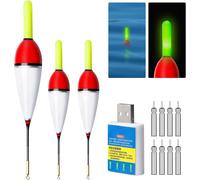 3 Pack Led Fishing Floats With Charger And 5 Batteries,Led Floats,Led Floats With Gravity Detection And Base,Fishing Accessories For Lake Fishing