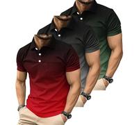 3 Pack Men's Polo Shirts Manches Courtes Casual Polo T-Shirt Color Block Slim Fit Golf Shirts avec Poche (FR/ES, Alpha/Lettres, 5TG, Taille Normale, Taille Normale, #2)