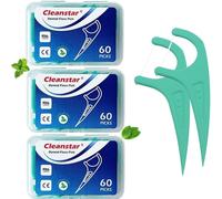 3 Pack Mint Handle Dental Floss-Fda And Ce Approved-150 Total-Teeth Cleaning