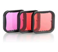 3-pack of diving filters compatible with GoPro Hero 9 10 11, official waterproof case, deep diving/underwater color correction