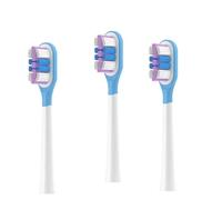 3 Pack | Rechange Têtes de Brosse à Dents compatibles avec Brosse à Dents Électrique Sonique Laifen Wave LFTB01-P LFTB01-A LFTB01-S - Violet/Bleu