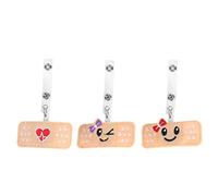 3 - Pack Retractable Badge Reel | 360° Rotating Heart & Bow Design for Easy ID Access | Cute Badge Holder for Women/Nurses/Teachers | Lightweight Felt & Metal, 3PCS Badge Clip (Yellow-Purple