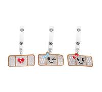 3 - Pack Retractable Badge Reel | 360° Rotating Heart & Bow Design for Easy ID Access | Cute Badge Holder for Women/Nurses/Teachers | Lightweight Felt & Metal, 3PCS Badge Clip (Beige - red bow +