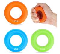 3 Pack Ring Grip Trainer,Entraîneur de Poignet de Doigt D'avant-Bras en Silicone,Entraîneur de Main élastique pour L'entraînement Musculaire, la Musculation, le Soulagement du Stress (30/40/50LB)