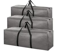 3 Pack Sac de Voyage de Grande capacité, Grand Holdall Pliant Lourd 600D Tissu Oxford Sacs à Bagages de Stockage Longs avec Fermetures éclair pour Le Camping en Mouvement Noir