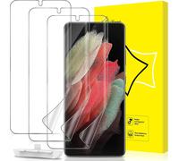 3 Pack Screen Protector For Samsung Galaxy S21 Ultra [9h Hardness Screen Protector] [Bubble Free] [Anti-Scratch] Flexible Tpu Protective Films Compatible With Samsung Galaxy S21 Ultra