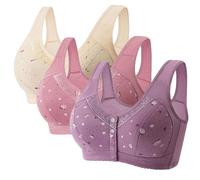 3-Pack Soutien - Gorge pour Femmes Âgées Grande Taille Coton Femmes Âgées Et D'âge Moyen Soutien - Gorge Confort Ultra Doux Gilet De Sport (Color : A, Size : 110/48ABC)