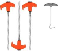3 Pack Tent Pegs,Steel Camping Pegs,Rotary Tent Pegs With Thread For Tent,Parasol,Forest,Meadow,Grass,Sandy Ground (20cm)