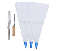 3 Pack Tile Grout Masonry Mortar Bag, Reusable Puncture Tip Cement Sealer Bag with Brick Jointer and Tuck Pointer for Tile Installation, Masonry Work
