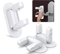 3 Pack White Door Lever Latches Child Safety Handles,Self Adhesive Locks For Cupboard,Window,Drawer And Dresser