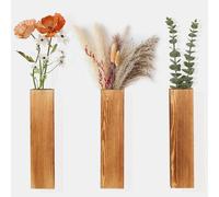 3 Pack Wooden Wall Vases,Wall Planters Wooden Wall Planters,Wooden Hanging Planters for Dried Flowers and Artificial Green for Living Room,Bedroom,Home Decoration