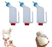 3 Packs Biberon d'agneau & Chèvre 1L - Seau à Lait en Bouteille pour Allaitement d'Agneaux & Bébé Chèvre - Système de Boisson Suspendue - Biberon Chevreaux 1000ML(Service avec tasse à lait de chèvre)