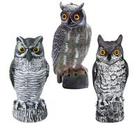 3 Packs Fake Owl Realist Owl Statue 3 Styles Styles Chouet leurre de chouett pour effrayer Les Oiseaux Pigeon Disterriss
