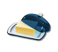 3 PAGEN® Beurrier bleu - Idéal pour la table du petit-déjeuner - Rangement pour beurre - Beurrier en plastique pour une fraîcheur longue durée - Convient pour 250 g de beurre