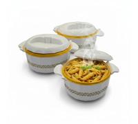 3 PAGEN® Brilliant Lot de 3 bols isothermes pour garder les aliments au frais et au chaud - Couvercle anti-fuite pour un transport facile - Empilables - Capacité : 500 ml, 1000 ml et 1500 ml