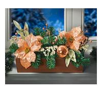 3-Pagen Jardinière de balcon avec décorations de Noël de 40 cm et rebord de fenêtre à paillettes