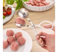 3 PAGEN Moule à boulettes de viande en acier inoxydable - Diamètre : 4,8 cm - Idéal pour portionner la viande, le falafel, le melon ou la pâte à biscuits - Facile à utiliser sans doigts sales - Pince