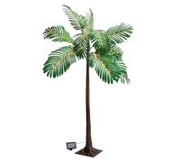 3 PAGEN® Palmier solaire décoratif pour le jardin, arbre lumineux solaire palmier, 129 cm, avec 120 LED blanc chaud, taille XL, décoration de jardin, fonctionne à l'énergie solaire, résistant aux