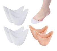 3 Paire Protege Orteil Silicone Homme Femme Capuchons d'orteils Protecteurs en Gel de Silicone Professionnels Coussins de l'avant-Pied pour Pointes des Pieds Chaussures de Danse Ballet ,Teint, Blanc